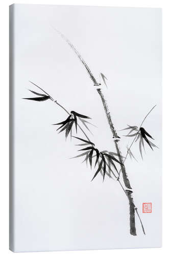 Canvas print Bamboo stem with leaves