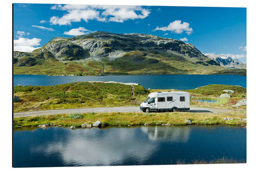 Cuadro de aluminio Camping en Noruega junto al lago Stavatn