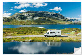 Sticker mural Camping en Norvège au bord du lac Stavatn