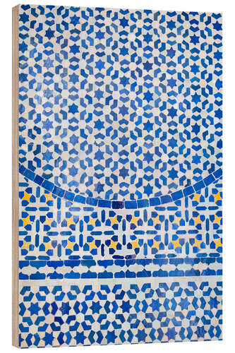 Hout print Moroccan ceramic mosaic