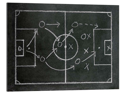 Gallery print Football tactics on a blackboard