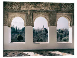 Alubild Blick auf die Alhambra