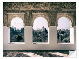 Selvklebende plakat View of the Alhambra