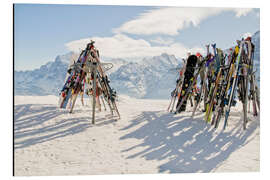 Magnettafel Skier und Snowboards