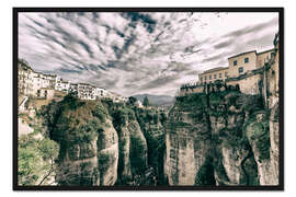 Gerahmter Kunstdruck El-Tajo-Schlucht in Ronda, Malaga