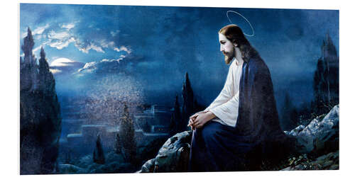 Foam board print Jesus sitting on the mount of olives