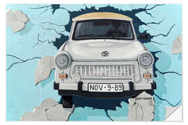 Wall sticker Test the best, Trabi breaks through the wall