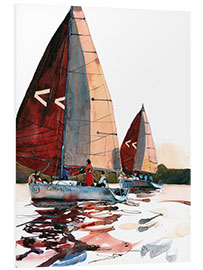 Foam board print Yacht Regatta at  Sunset