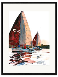 Framed art print Yacht Regatta at  Sunset