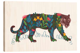 Wood print Endangered wildlife: tiger