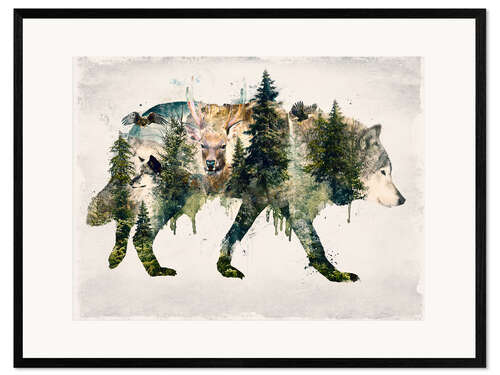 Framed art print Walk with wolves