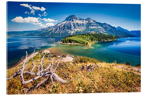 Acrylglasbild Sonniger Tag am Waterton Lake National Park, USA