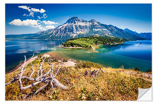 Vinilo para la pared Día soleado en el Parque Nacional Waterton Lake, EE.