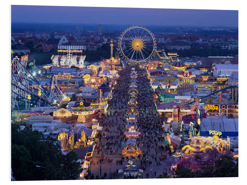 Hartschaumbild Oktoberfest bei Dämmerung