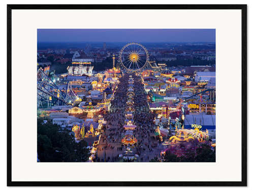 Gerahmter Kunstdruck Oktoberfest bei Dämmerung