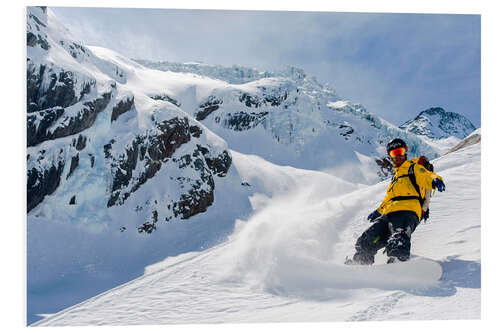 Foam board print Snowboarder in deep snow