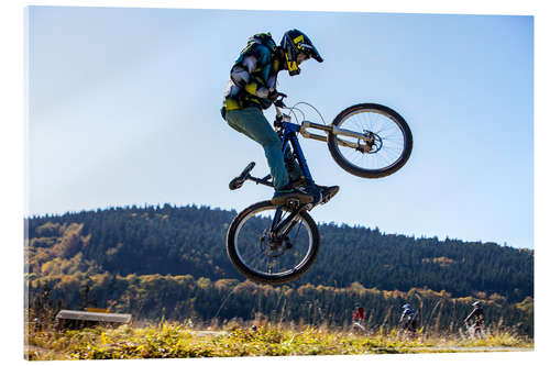 Acrylglasbild Mountainbiker