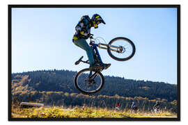 Gerahmter Kunstdruck Mountainbiker