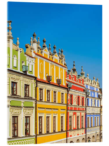 Acrylic print Colorful historic houses on the market square