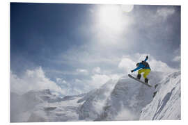 Tableau en PVC Snowboarder dans le saut