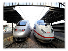 Wandbild  TGV und ICE am Gare de l&#039;Est - Michael Weber