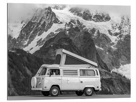 Galleriprint Campingbuss foran fjellkjede