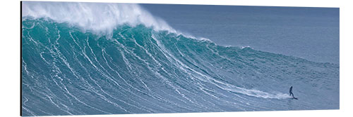 Alubild Surfer in einer Welle, Nazare, Portugal