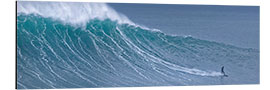 Aluminiumtavla Surfer in a wave, Nazare, Portugal