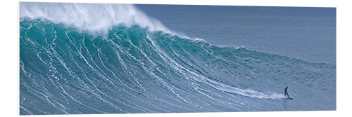 Foam board print Surfer in a wave, Nazare, Portugal