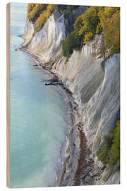 Wood print Baltic coast near Sassnitz