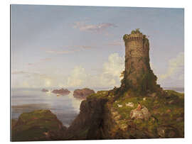 Gallery print Italian Coast Scene with Ruined Tower