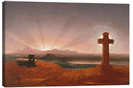 Quadro em tela Cross at Sunset