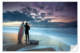 Selvklæbende plakat Surfer on Westerland Beach