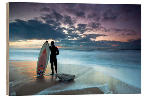 Cuadro de madera Surfista en la playa de Westerland