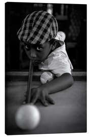 Canvas print Boy playing billiards - Pius Koller