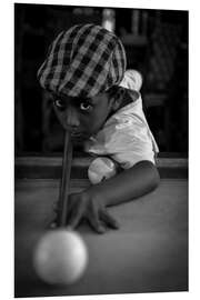 Hartschaumbild Junge beim Billard