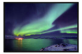 Gerahmter Kunstdruck Polarlicht über Tromsø