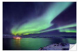 Självhäftande poster Northern lights over Tromsø