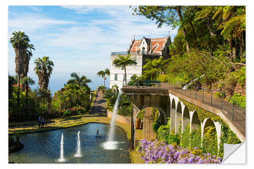 Selvklebende plakat Lake and water features in the botanical garden