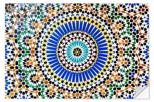 Wall sticker Zellij wall mosaic made of terracotta tiles