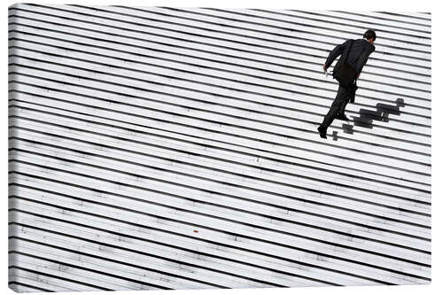 Leinwandbild Mann auf der La Grande Arche