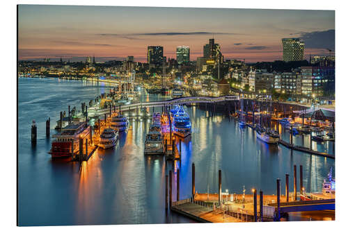 Aluminium print View over the Niederhafen in Hamburg