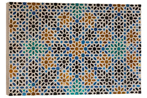 Wood print Mudejar tiles in the Alcazar of Seville