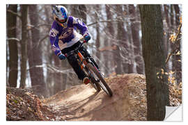 Wandsticker Downhill-Radrennfahrer