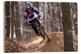 Trätavla Downhill cyclist