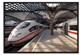 Gerahmter Kunstdruck Kölner Hauptbahnhof, Intercity ICE