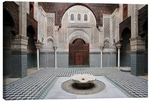 Lerretsbilde Inner courtyard of the Medersa Attarine Koran school