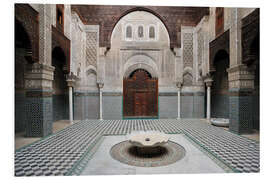 Foam board print Inner courtyard of the Medersa Attarine Koran school