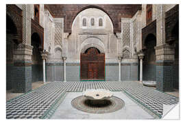 Selvklebende plakat Inner courtyard of the Medersa Attarine Koran school