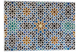 Foam board print Mudejar tiles in the Alcazar of Seville